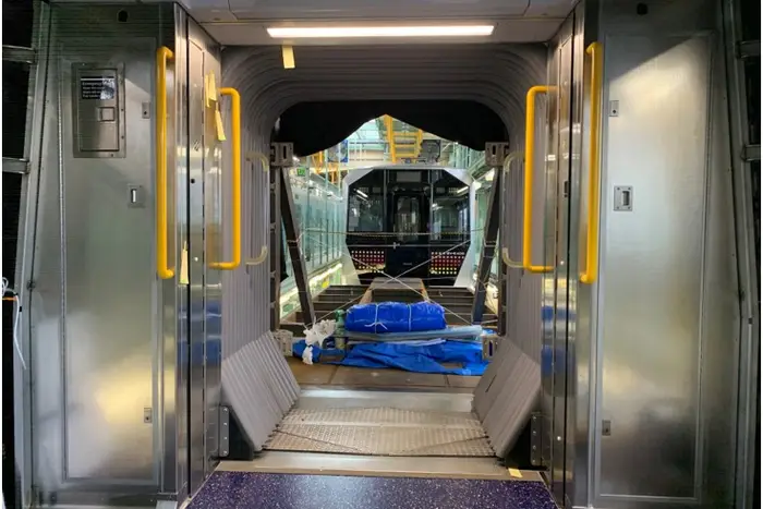 A first look inside the open gangway subway cars coming to NYC.